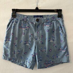 Chubbies Tropical Print Shorts Elastic Waist Casual Summer Small‎